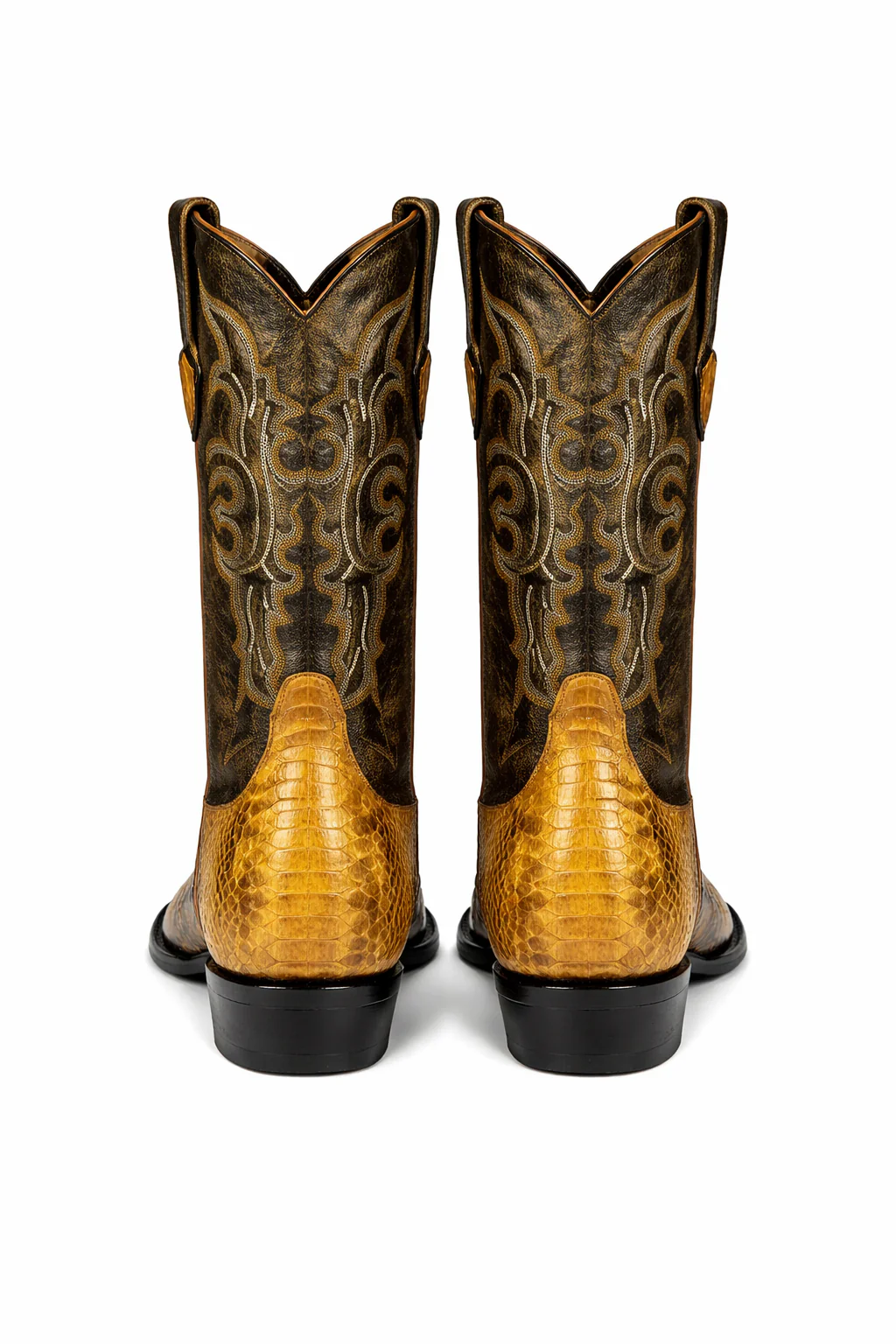 Mens Wild West Python Skin J-Toe Boots - Image 22
