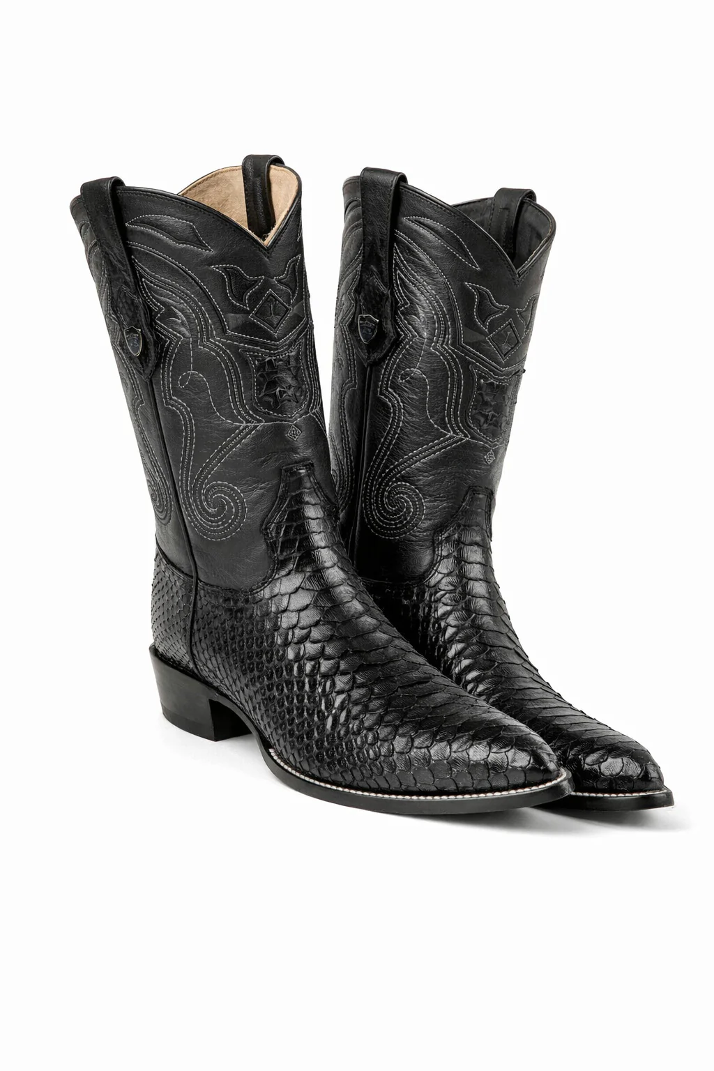 Men's Wild West Python Skin Yellow Gold J Toe Boots 29957 - Image 14