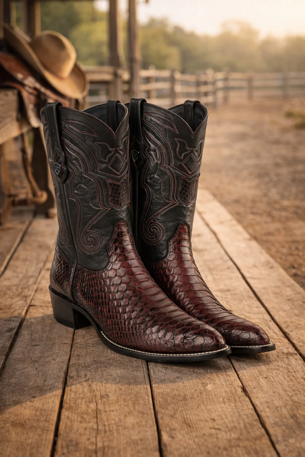 Men's Wild West Python Skin Yellow Gold J Toe Boots 29957 - Image 24