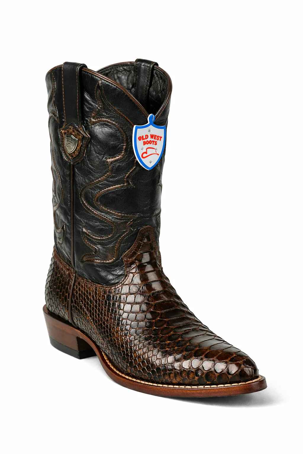 Men's Wild West Python Skin Yellow Gold J Toe Boots 29957 - Image 25