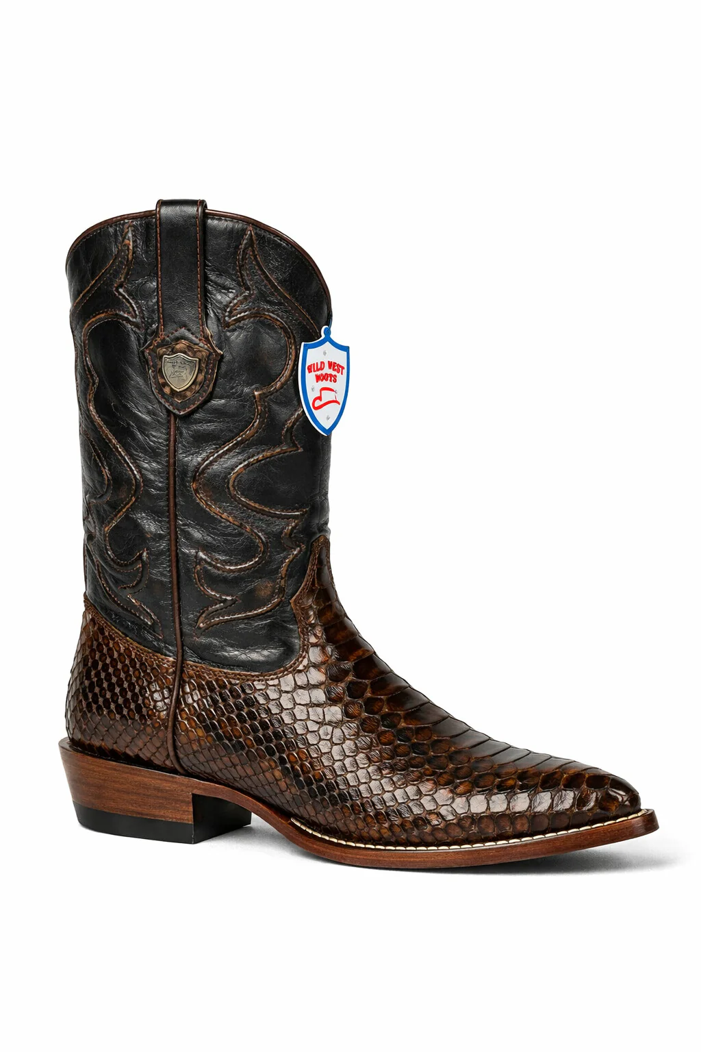 Men's Wild West Python Skin Yellow Gold J Toe Boots 29957 - Image 26