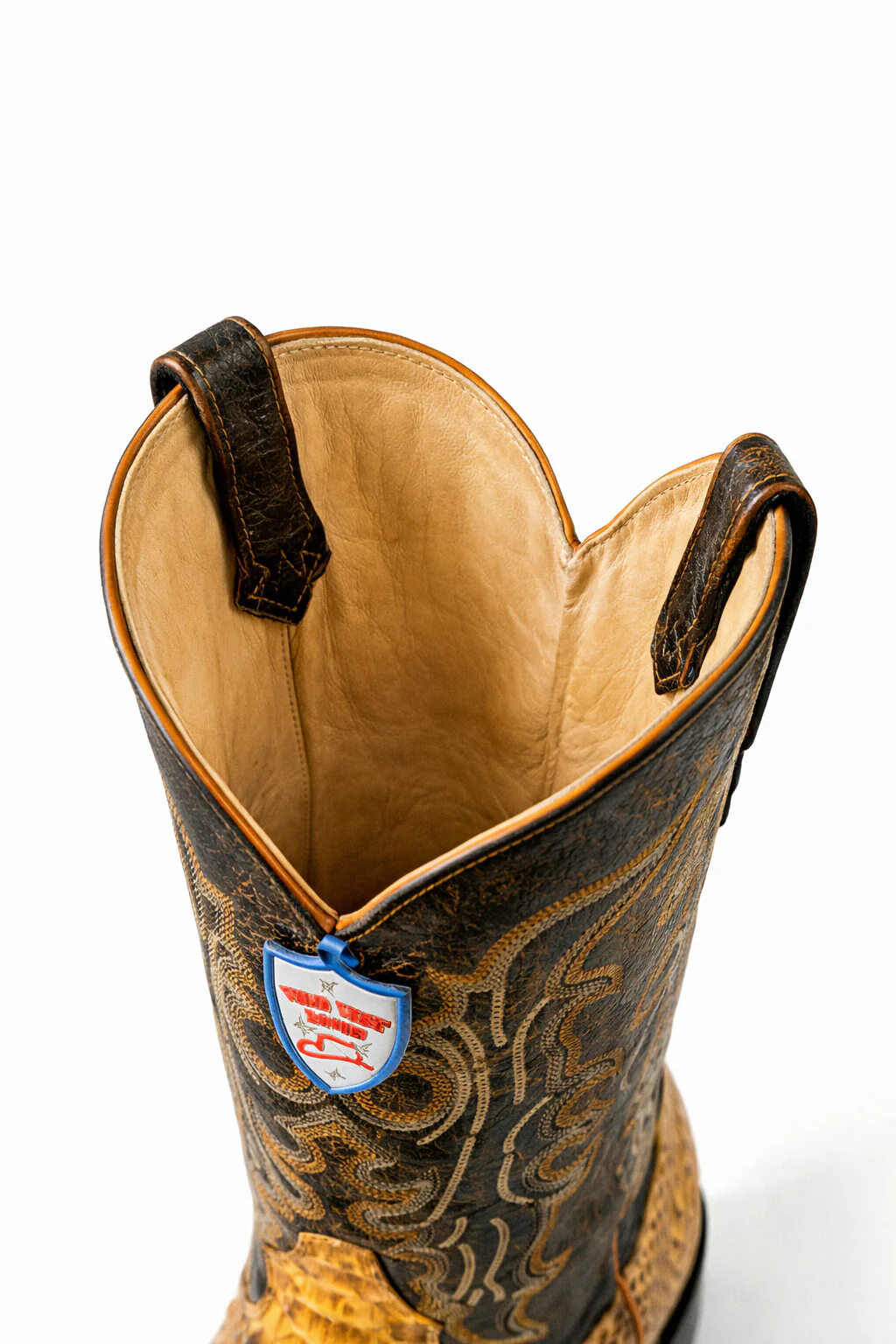 Men's Wild West Python Skin Yellow Gold J Toe Boots 29957 - Image 3