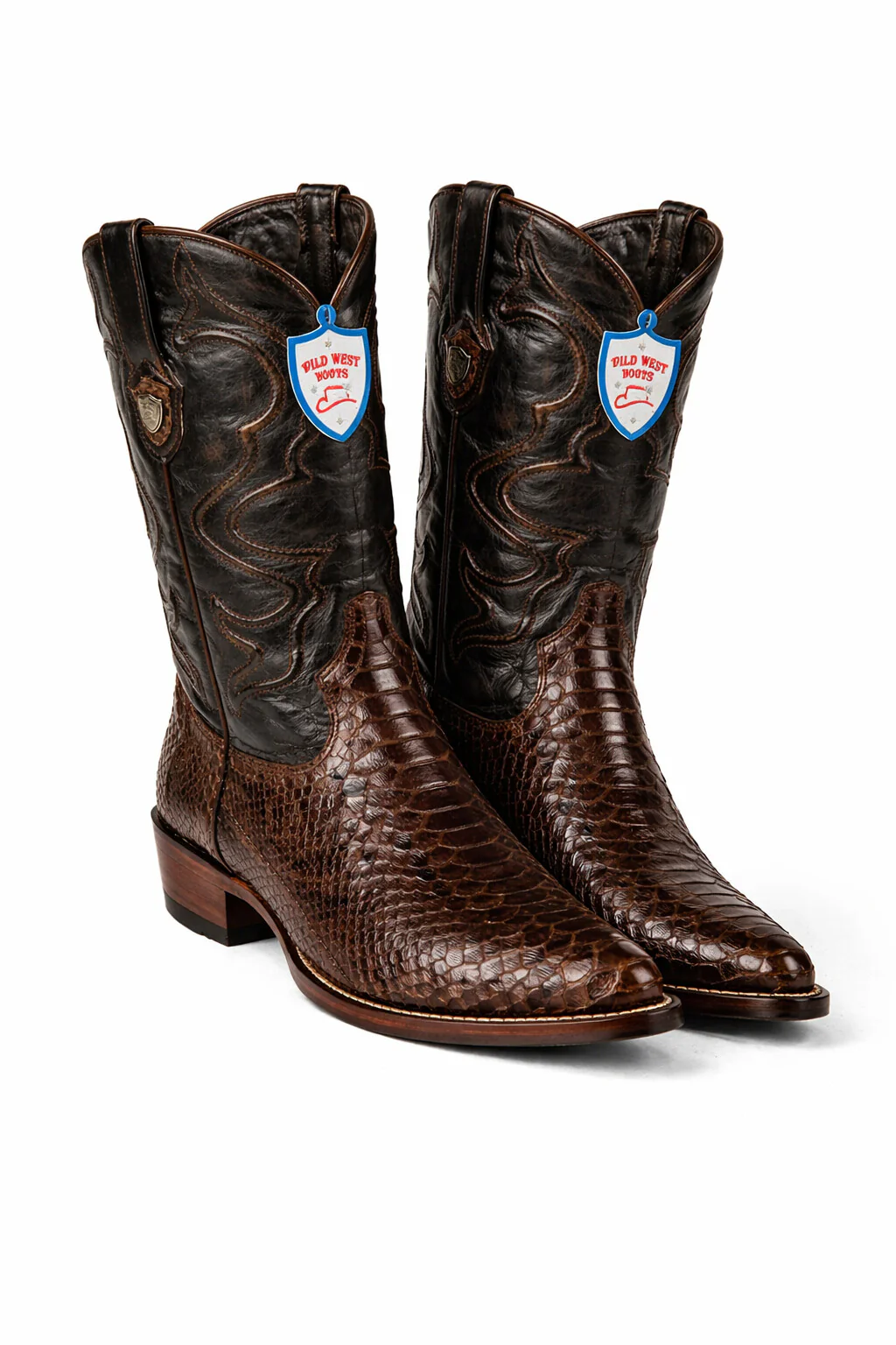Men's Wild West Python Skin Yellow Gold J Toe Boots 29957 - Image 30
