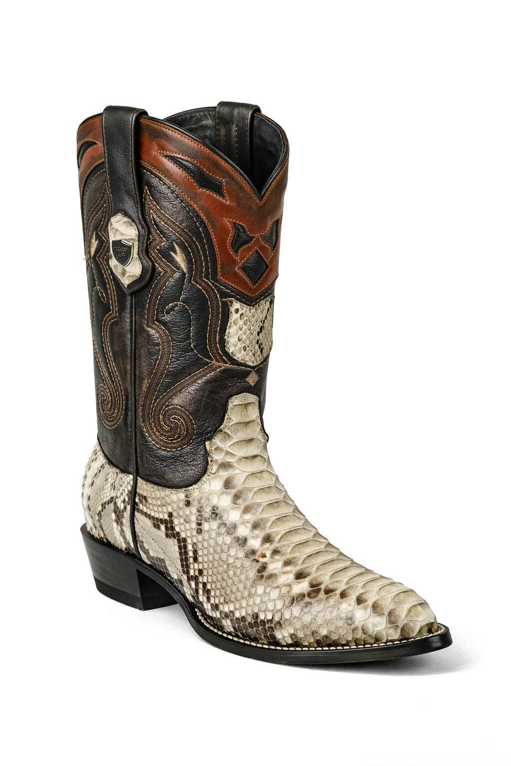 Men's Wild West Python Skin Yellow Gold J Toe Boots 29957 - Image 33
