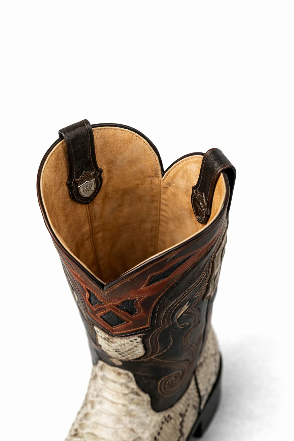 Men's Wild West Python Skin Yellow Gold J Toe Boots 29957 - Image 36