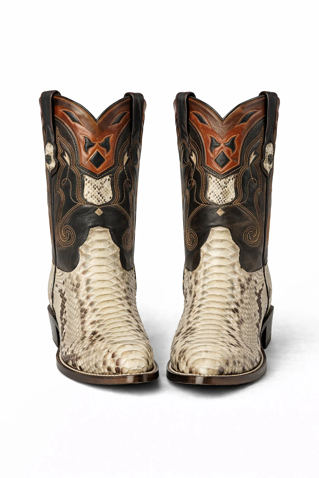 Men's Wild West Python Skin Yellow Gold J Toe Boots 29957 - Image 39