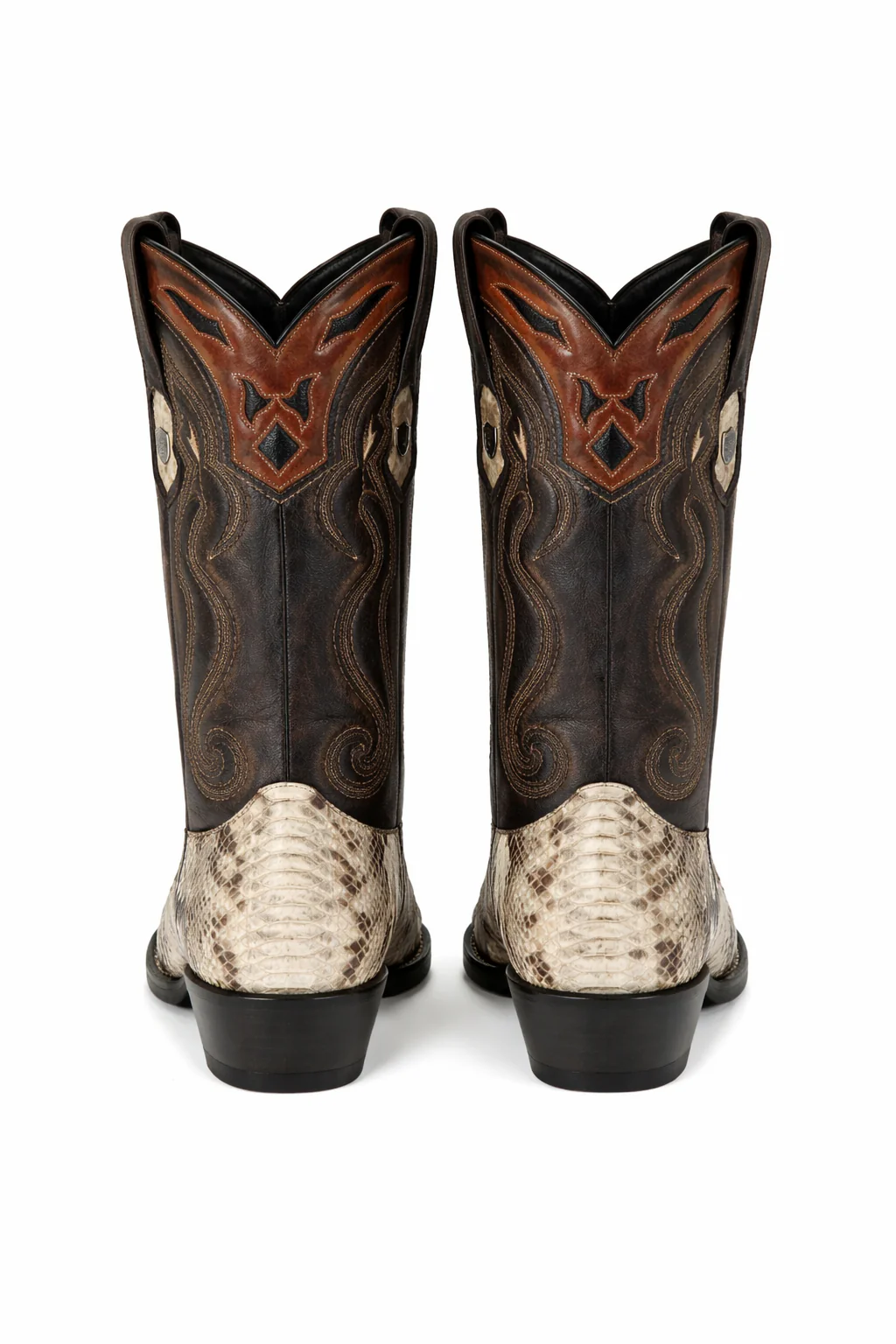 Mens Wild West Python Skin J-Toe Boots - Image 5