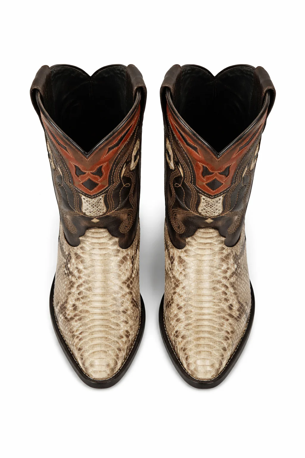 Mens Wild West Python Skin J-Toe Boots - Image 6