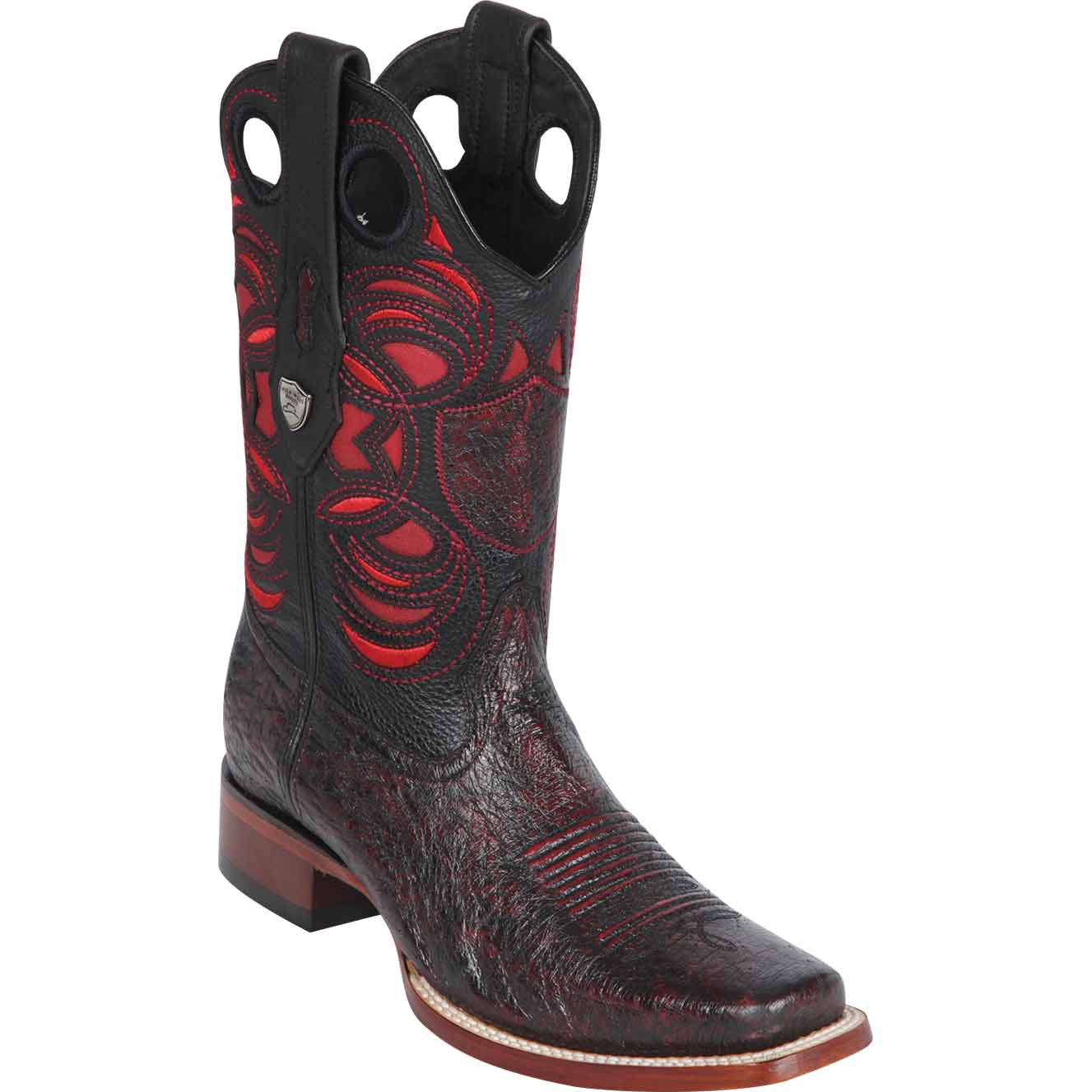 Men's Wild West Smooth Ostrich Skin Rodeo Toe Boots 281897 - Image 4