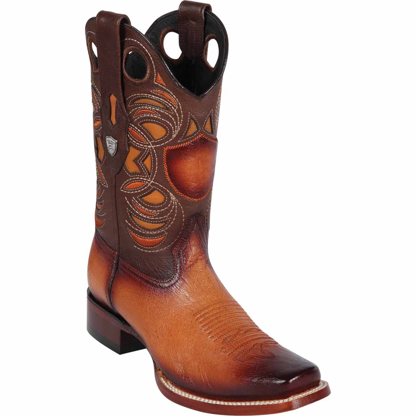 Men's Wild West Smooth Ostrich Skin Rodeo Toe Boots 281897 - Image 5