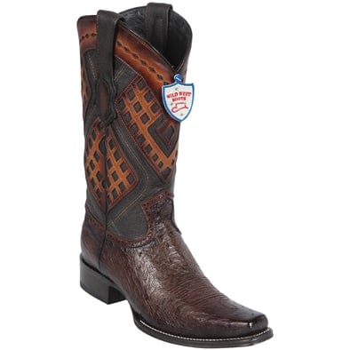 Men's Wild West Smooth Ostrich Square Toe Boots 27697 - Image 3