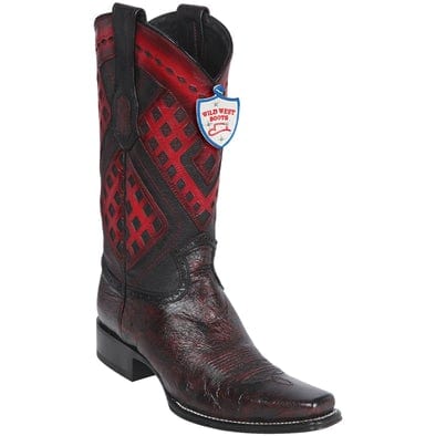 Men's Wild West Smooth Ostrich Square Toe Boots 27697 - Image 4