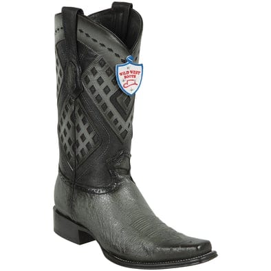 Men's Wild West Smooth Ostrich Square Toe Boots 27697 - Image 5