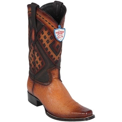 Men's Wild West Smooth Ostrich Square Toe Boots 27697 - Image 7