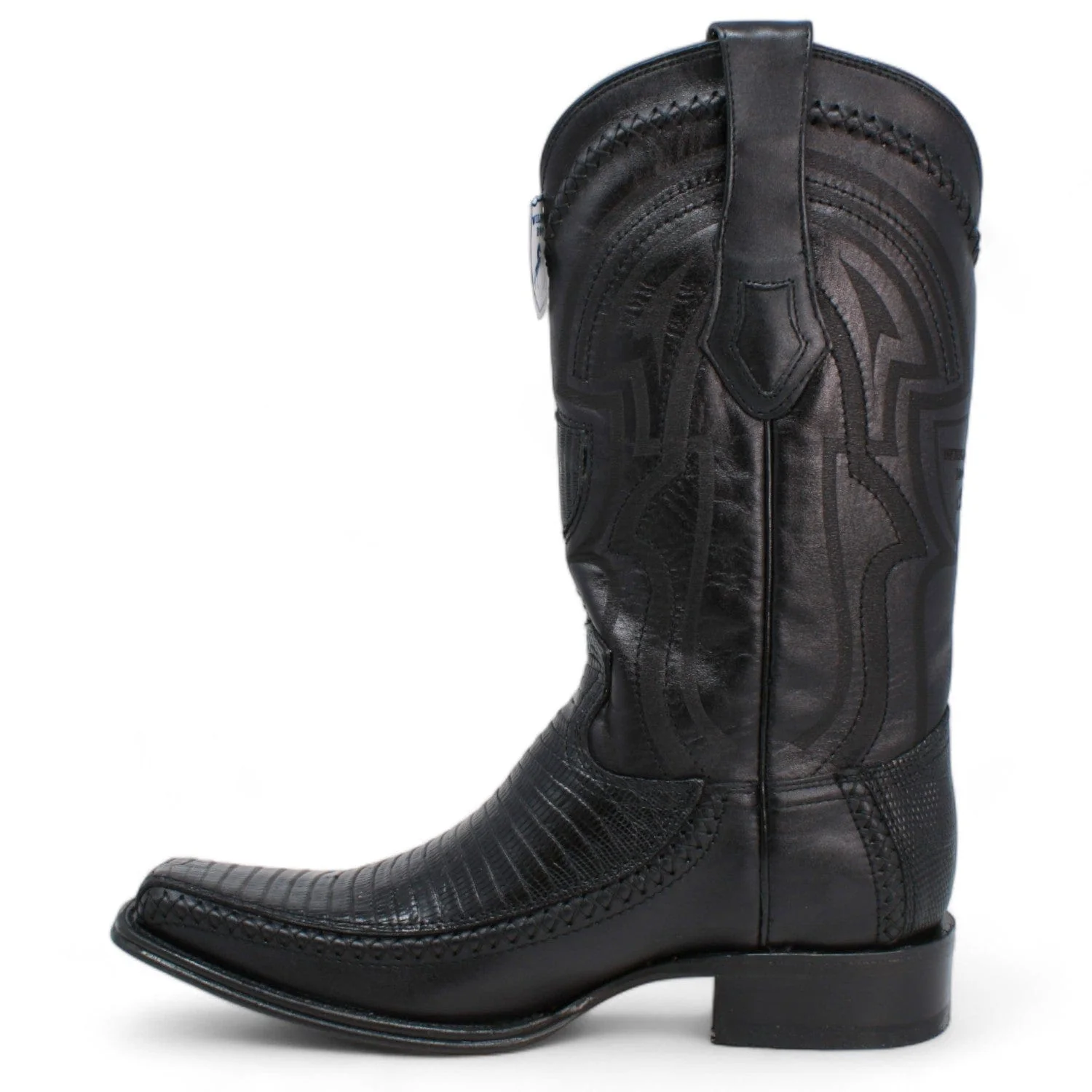 Men's Wild West Teju Lizard with Deer Skin Square Toe Boots 277LF07 - Image 3