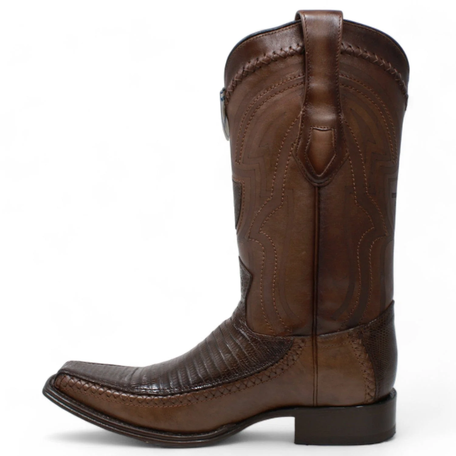Men's Wild West Teju Lizard with Deer Skin Square Toe Boots 277LF07 - Image 9