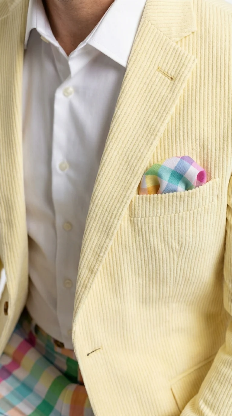 Mens Yellow Seersucker Blazer – Lightweight Summer Sport Coat Formal Casual Wedding Party Jacket - Image 13