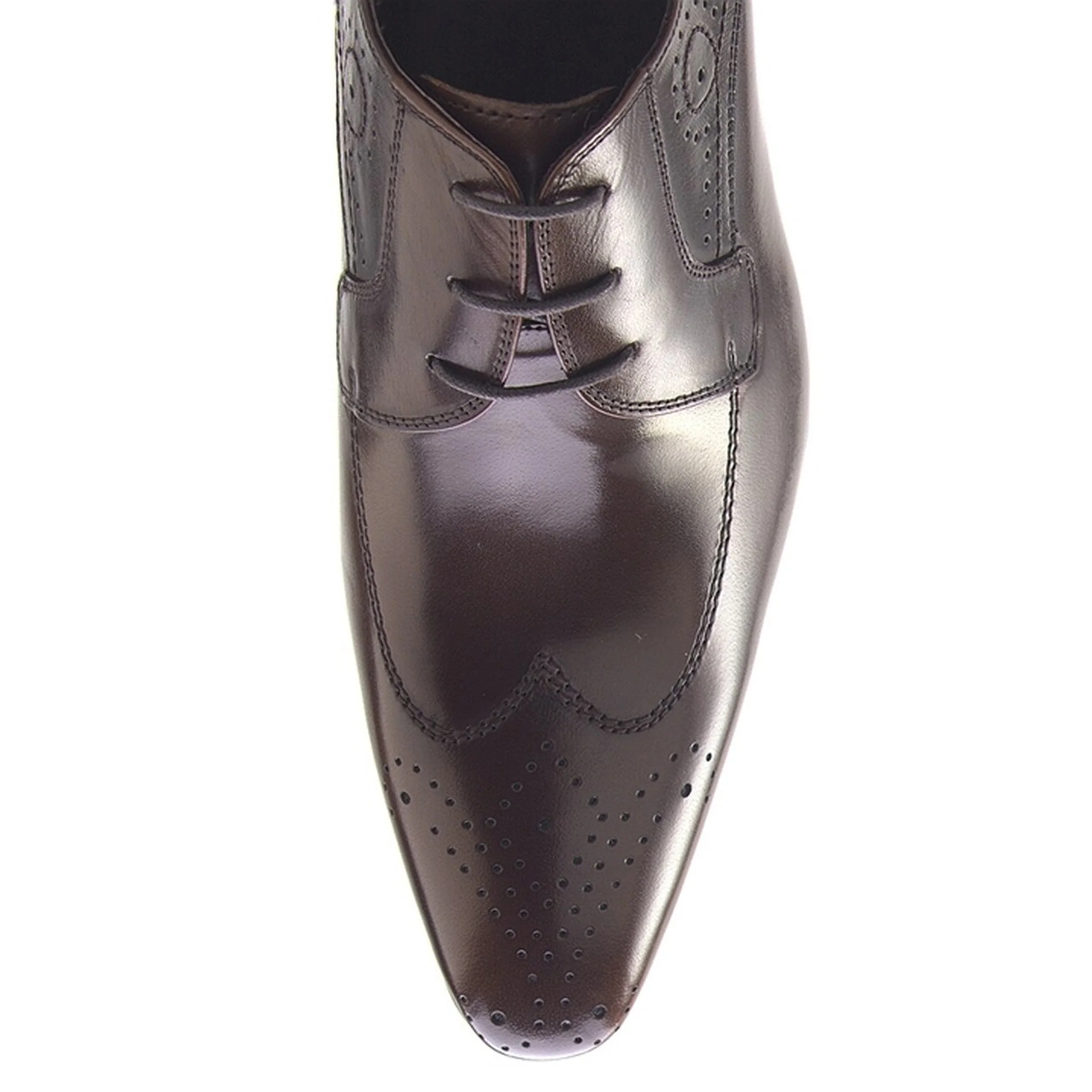 Mens Zota Leather Slip On Dress Shoe Loafer in Brown - Image 3