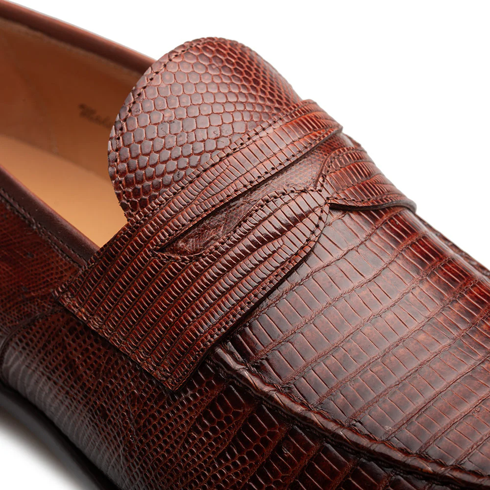 Mezlan Mayor Lizard Penny Loafer - Image 4
