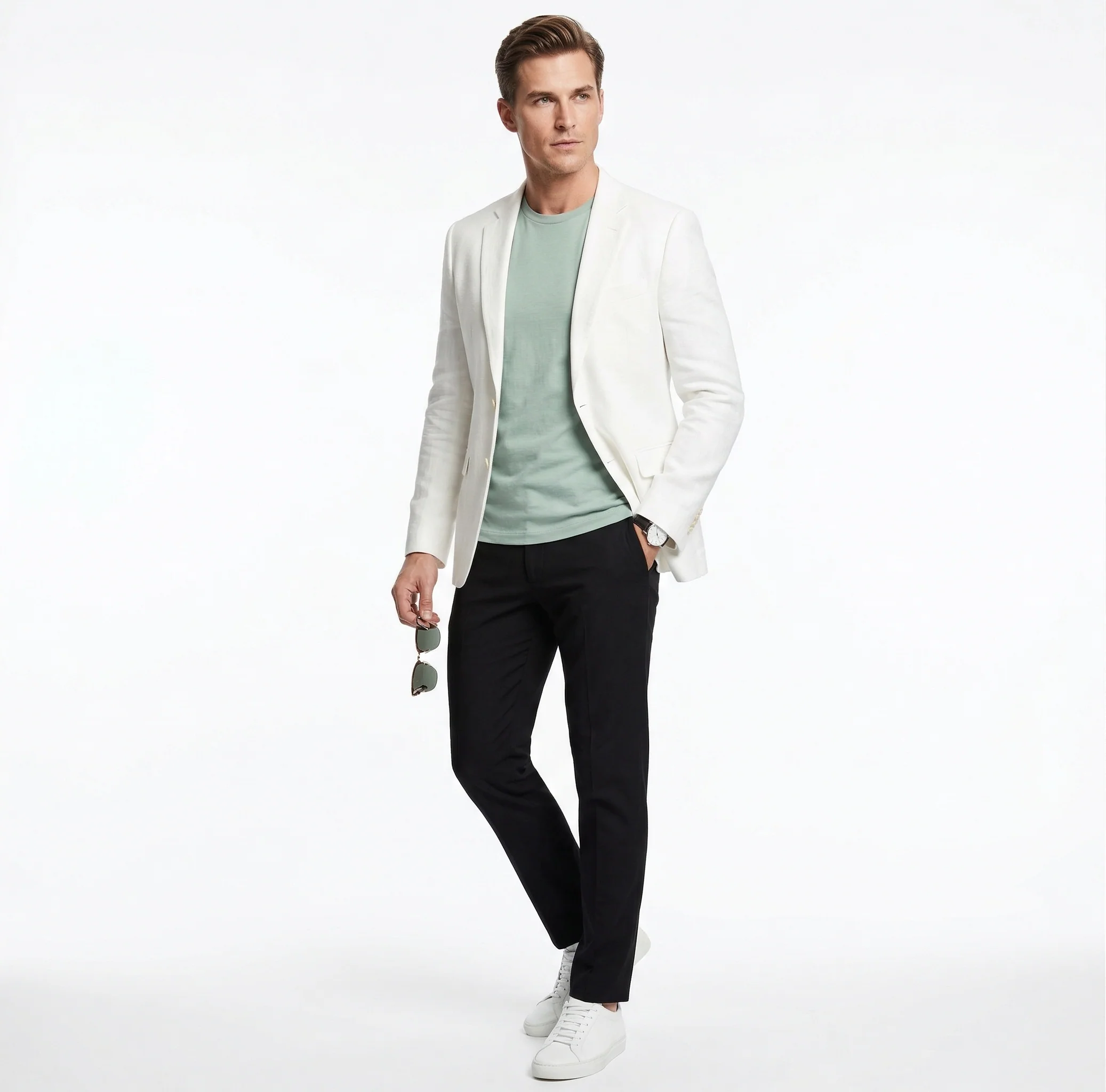 Miami Vice  Sonny Crockett Mens White Blazer – Classic Fit Formal Casual Dress Jacket for Business and Wedding Iconic Characters  Pop Culture