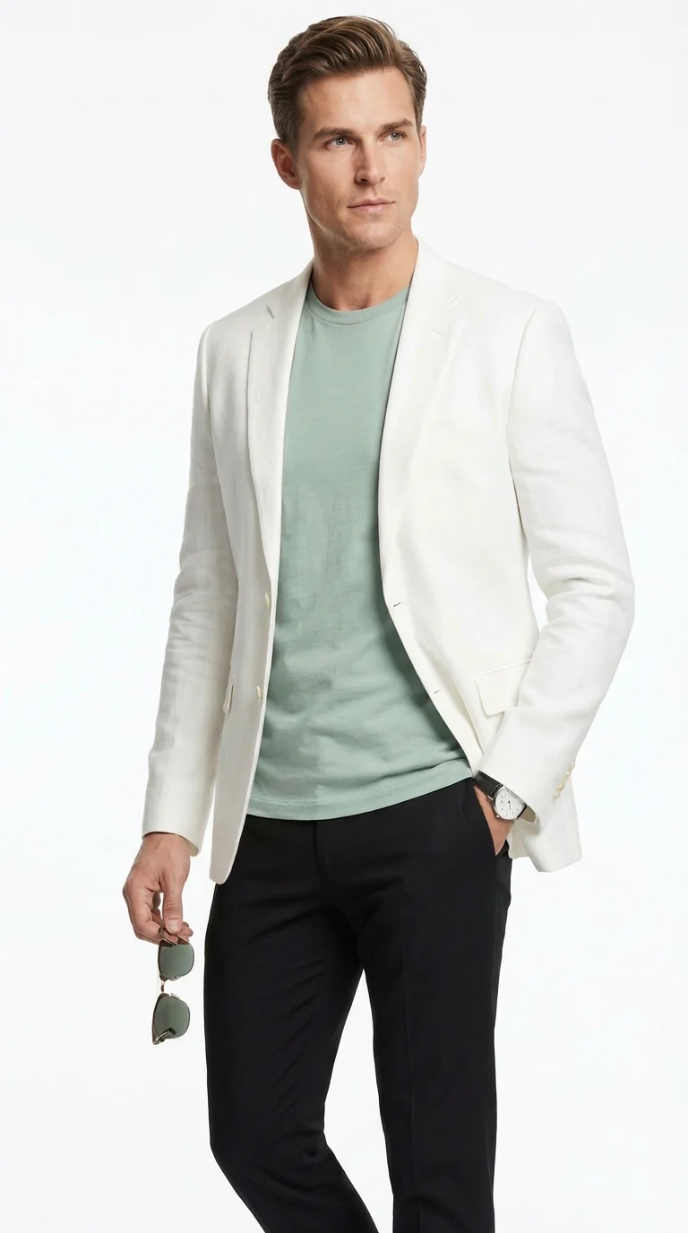 Miami Vice  Sonny Crockett Mens White Blazer – Classic Fit Formal Casual Dress Jacket for Business and Wedding Iconic Characters  Pop Culture - Image 6