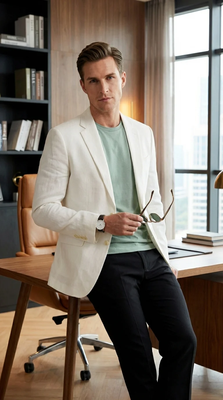 Miami Vice  Sonny Crockett Mens White Blazer – Classic Fit Formal Casual Dress Jacket for Business and Wedding Iconic Characters  Pop Culture - Image 8