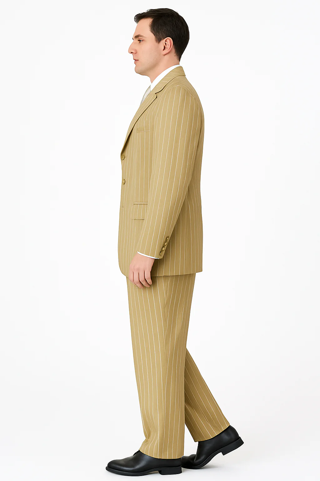 Modern Beige Pinstripe 3-Piece Suit – Office & Party Wear - Image 7