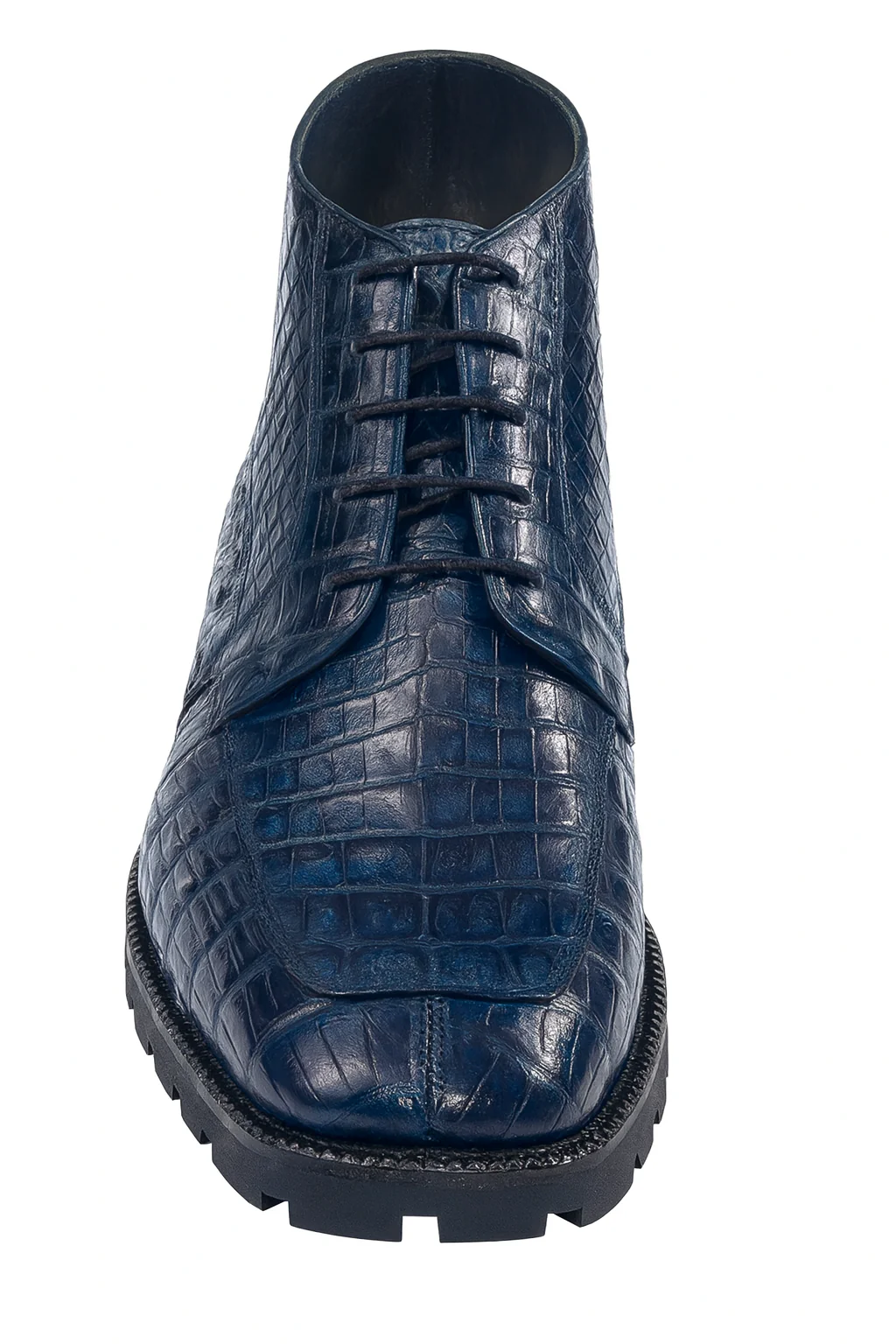Navy Genuine Caiman Crocodile Belly Ankle Los Altos Boot - Image 6