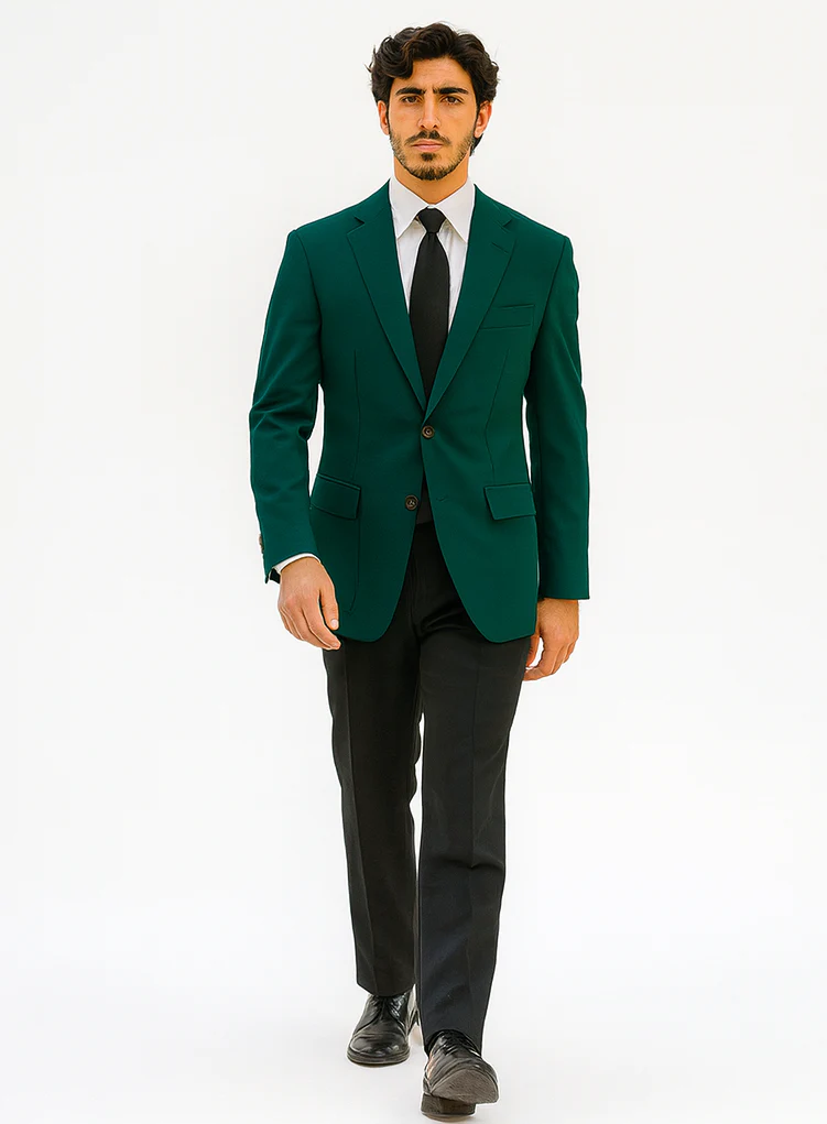 Neil Allyn Career Basics Men's Augusta Green Polyester Blazer Jacket - Image 6