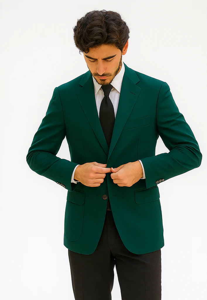Neil Allyn Career Basics Men's Augusta Green Polyester Blazer Jacket - Image 8