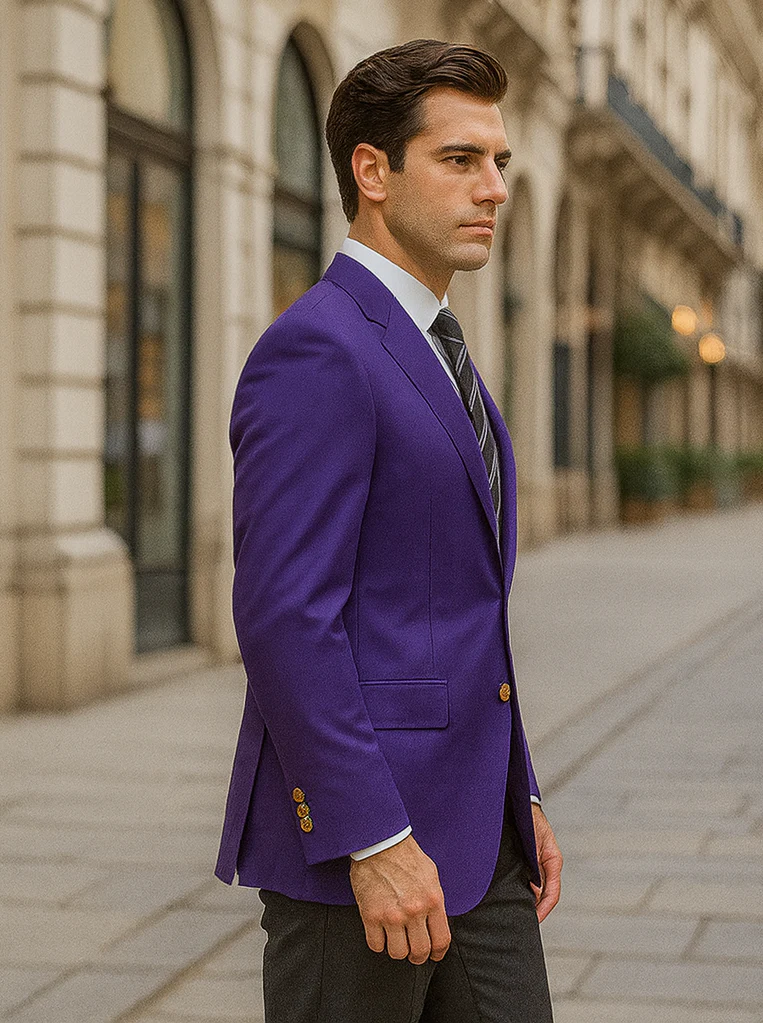 Neil Allyn Career Basics Men's Purple Blazer Jacket - Image 3