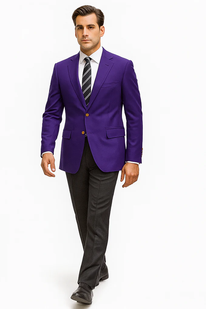 Neil Allyn Career Basics Men's Purple Blazer Jacket - Image 6