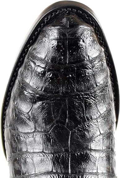 Original Black Caiman (Gator) Belly Skin Round Toe Boot - Image 4