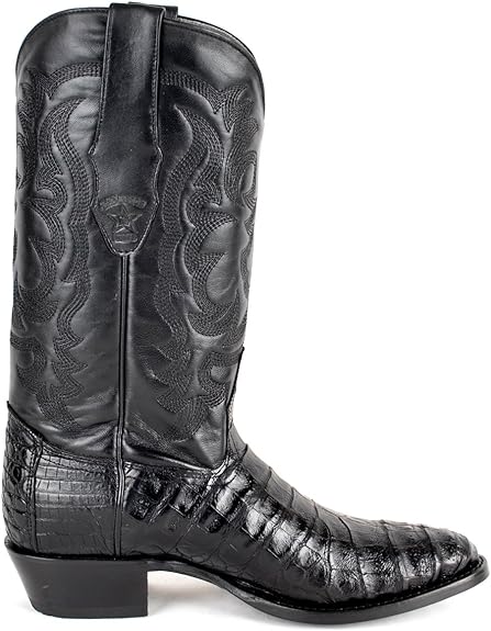Original Black Caiman (Gator) Belly Skin Round Toe Boot - Image 5