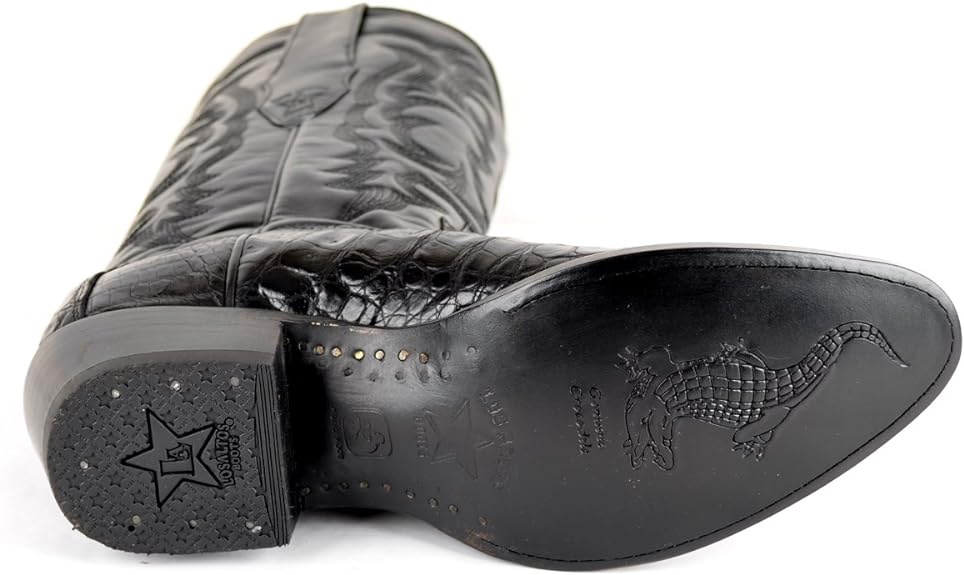 Original Black Caiman (Gator) Belly Skin Round Toe Boot - Image 6