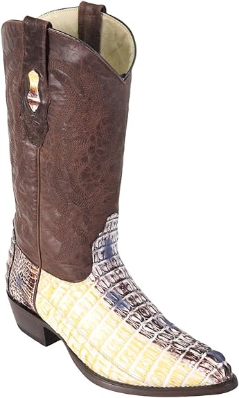 J Toe Cowboy Boots - J Toe Western Boots - Original Brown Caiman (Gator) Tail LeatherJ-Toe Boot - Image 4