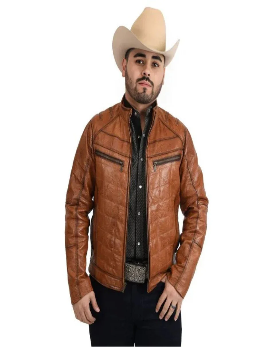 Original Fine Leather Honey Color Western Jacket - Image 2