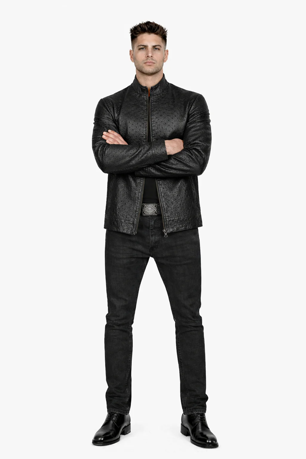 Original Fine Ostrich Leather Jacket - Image 5