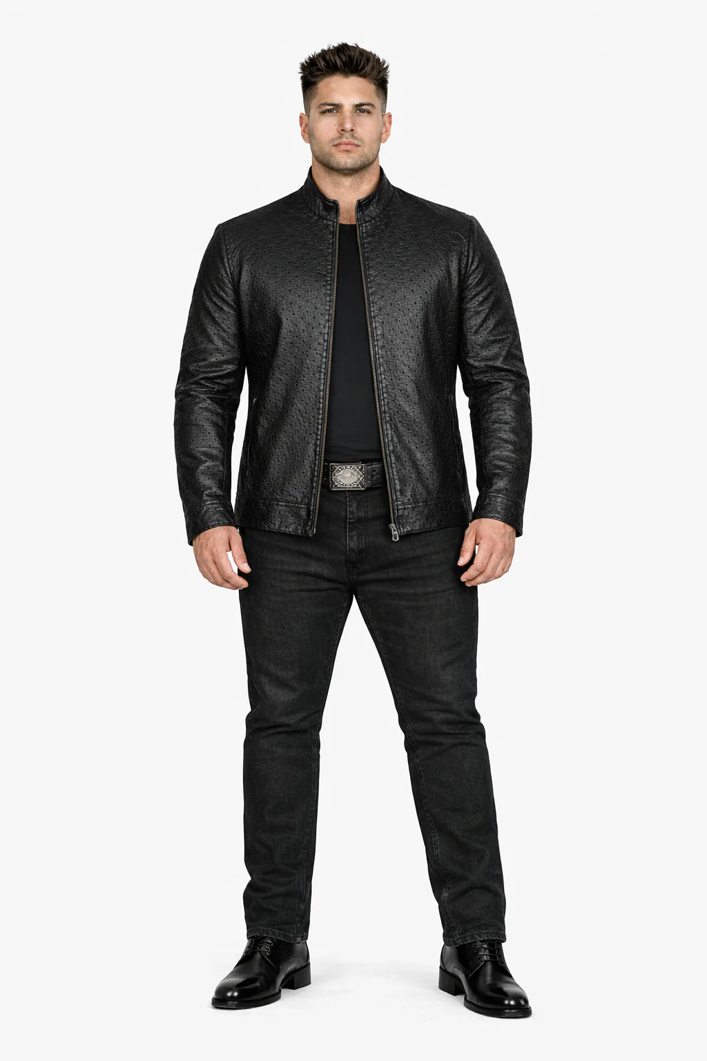 Original Fine Ostrich Leather Jacket - Image 8