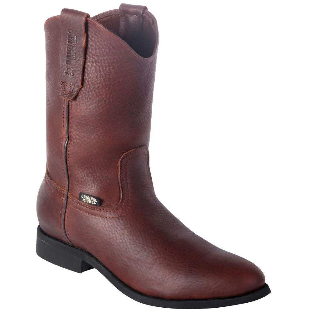 Original Michel Work Boots Leather Grisly Roper Toe - Image 2