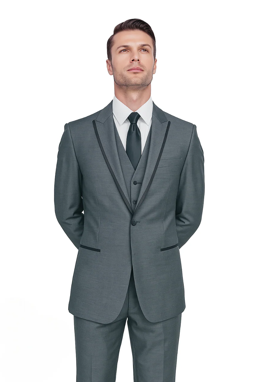 Oscar Tuxedo Sharkskin Gray or Blue by Giorgio Fiorelli - Image 12