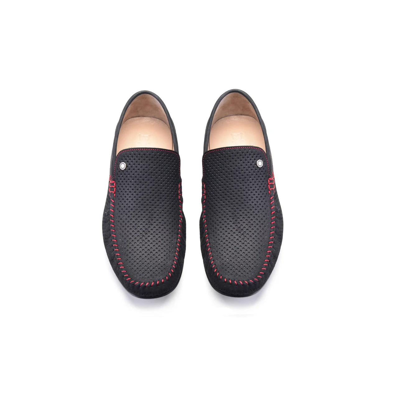 P00023-2301-perforated Driving shoe Black - Image 2