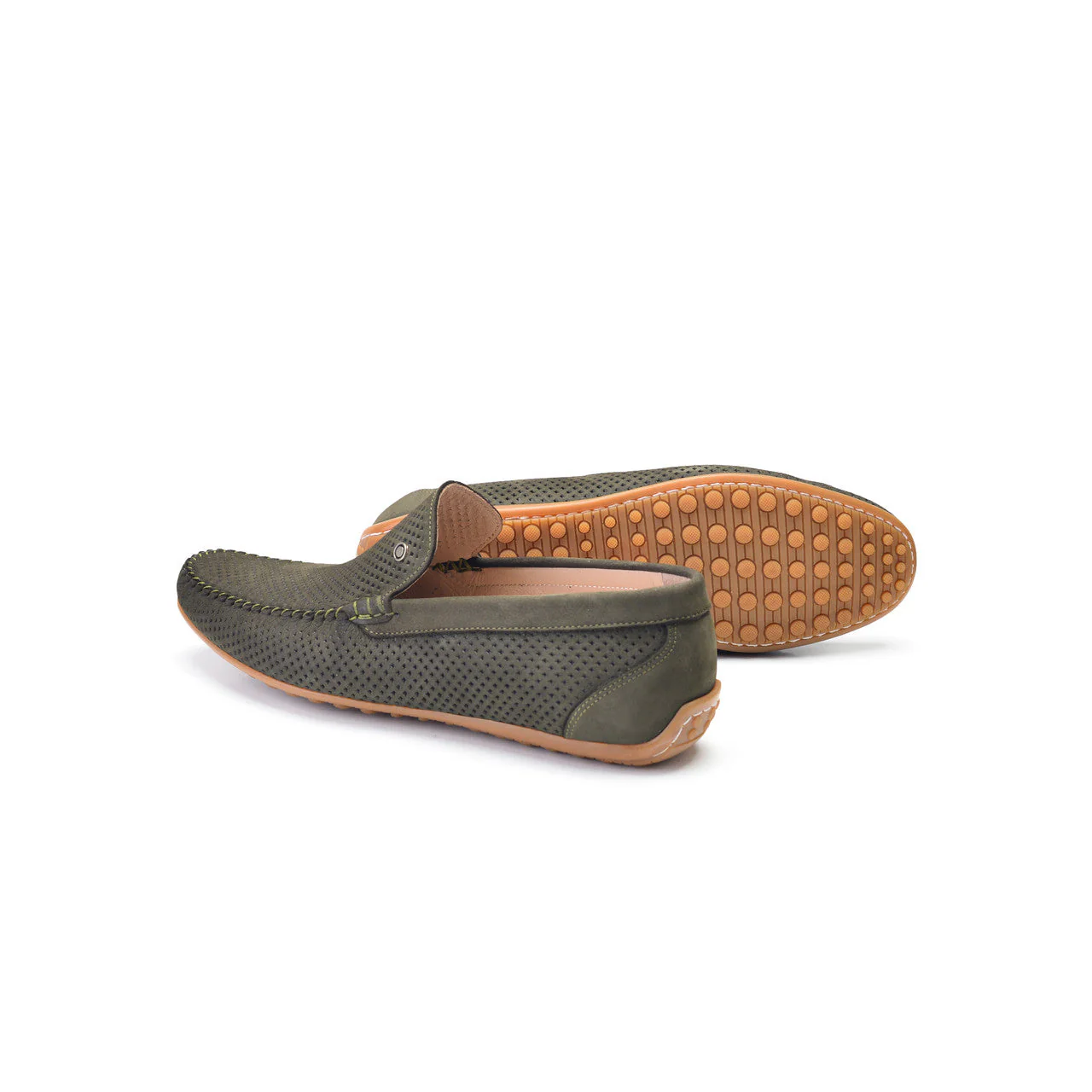 P00025-2301-perforated Driving shoe Green - Image 3
