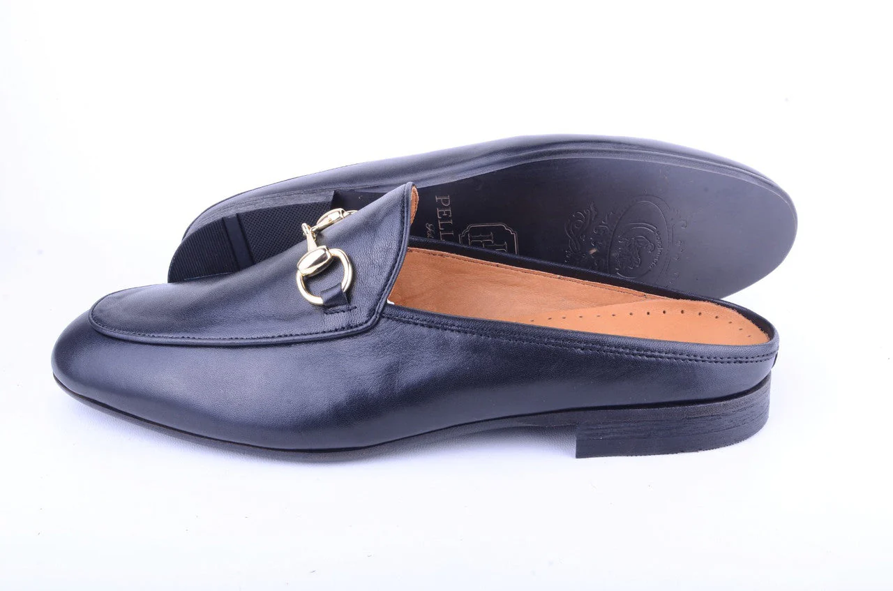 P00027-6251 Open Back Buckle loafer-Black - Image 3