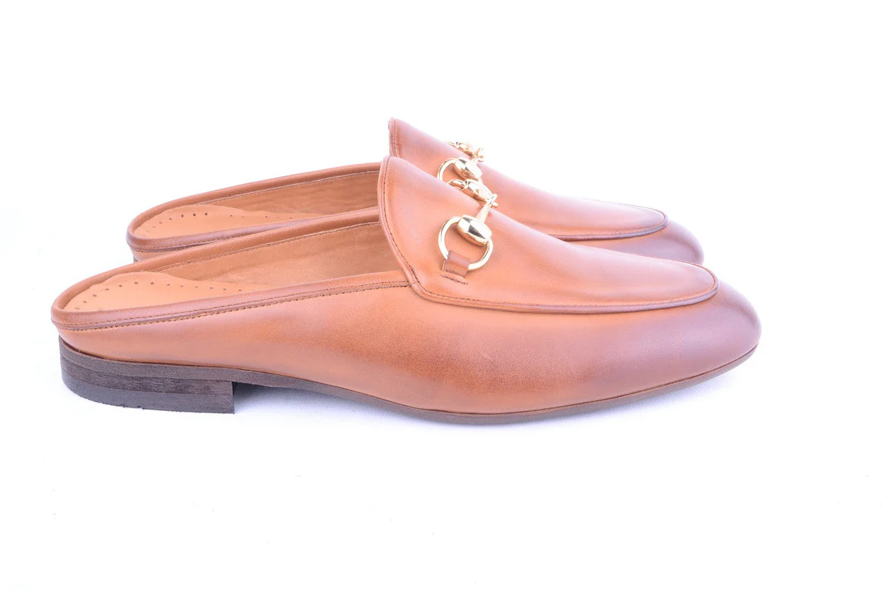 P00028-6251 Open Back Buckle loafer-Tan - Image 2