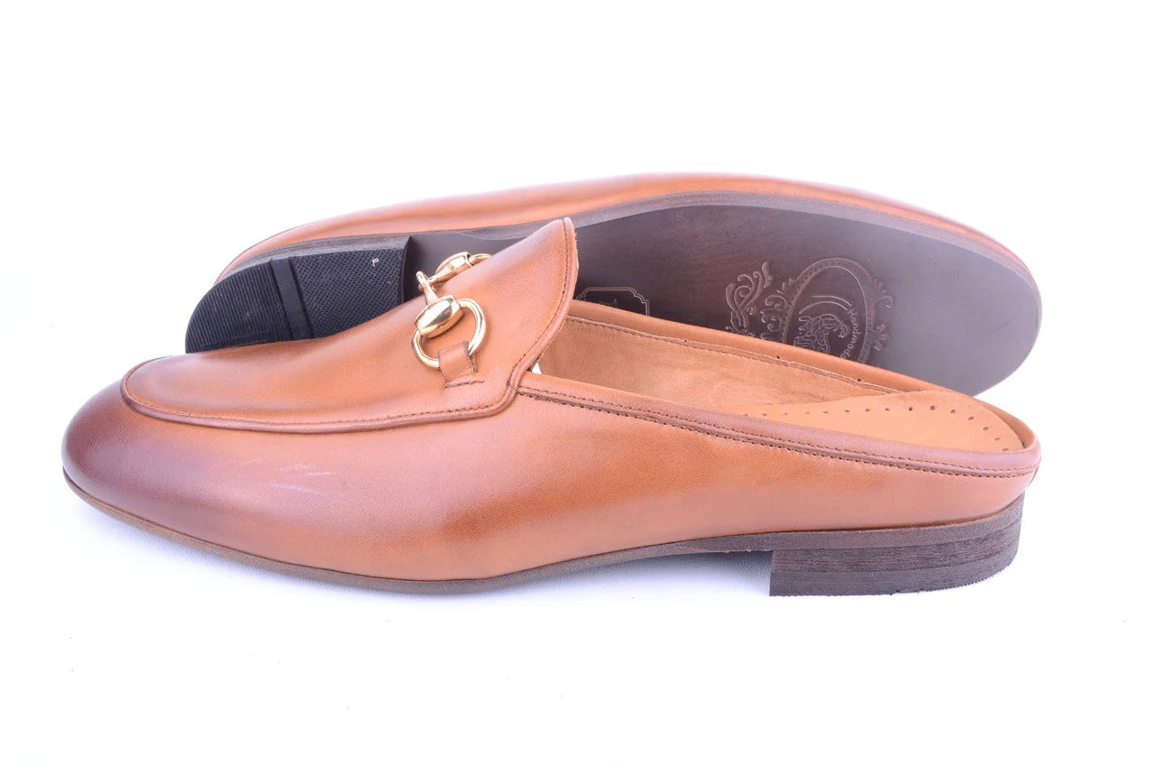 P00028-6251 Open Back Buckle loafer-Tan - Image 3