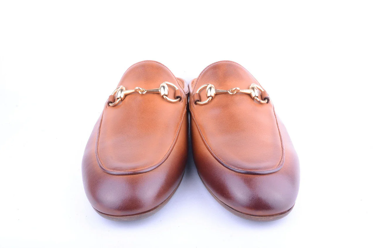 P00028-6251 Open Back Buckle loafer-Tan - Image 4