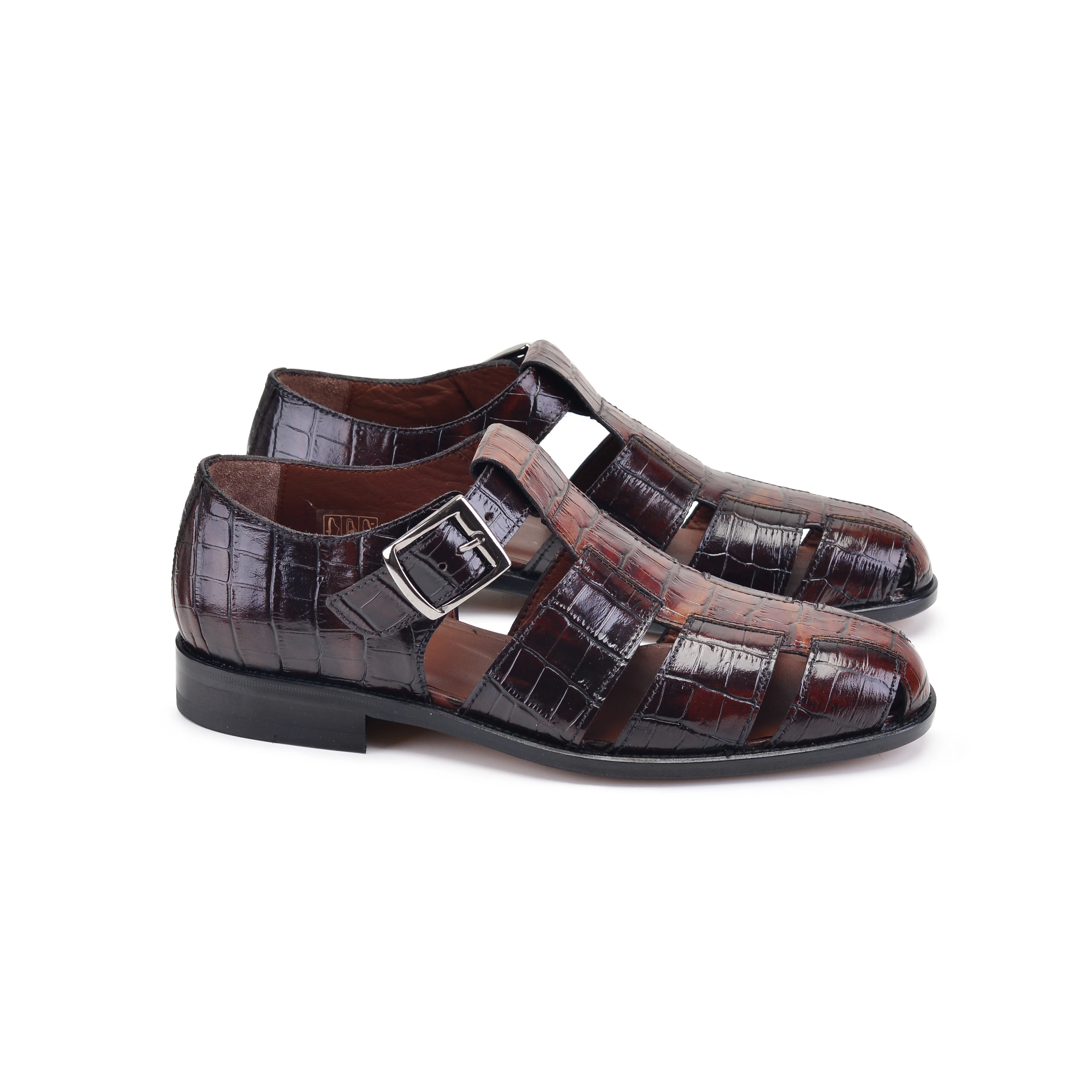 P00029- 8092 Close toe sandal- Brown - Image 2