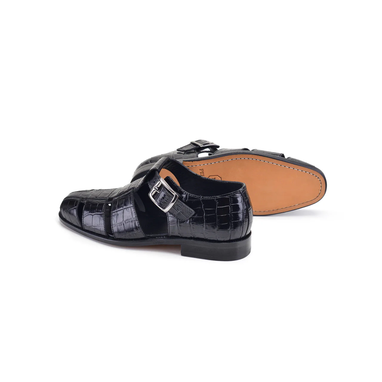 P00030- 8092 Close toe sandal- Black - Image 3