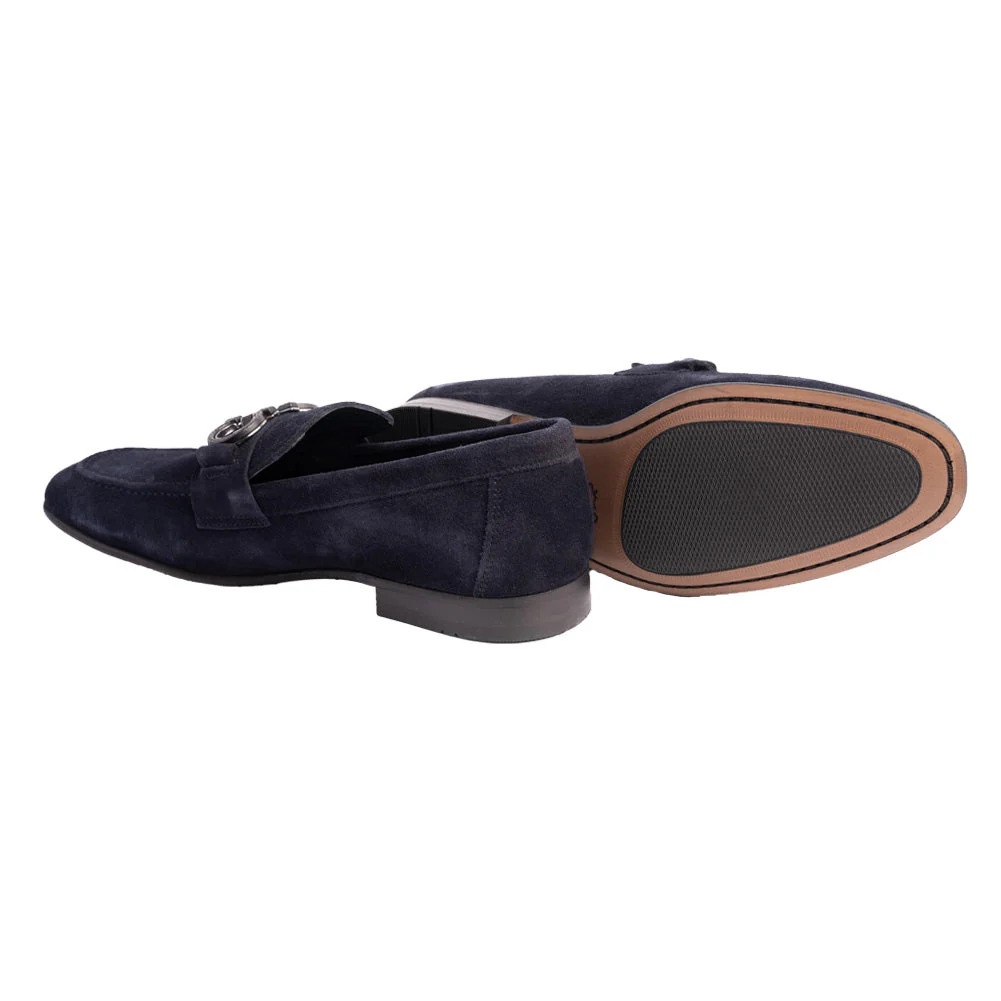 P00073 Chello- Buckle Loafer- Navy suede - Image 3
